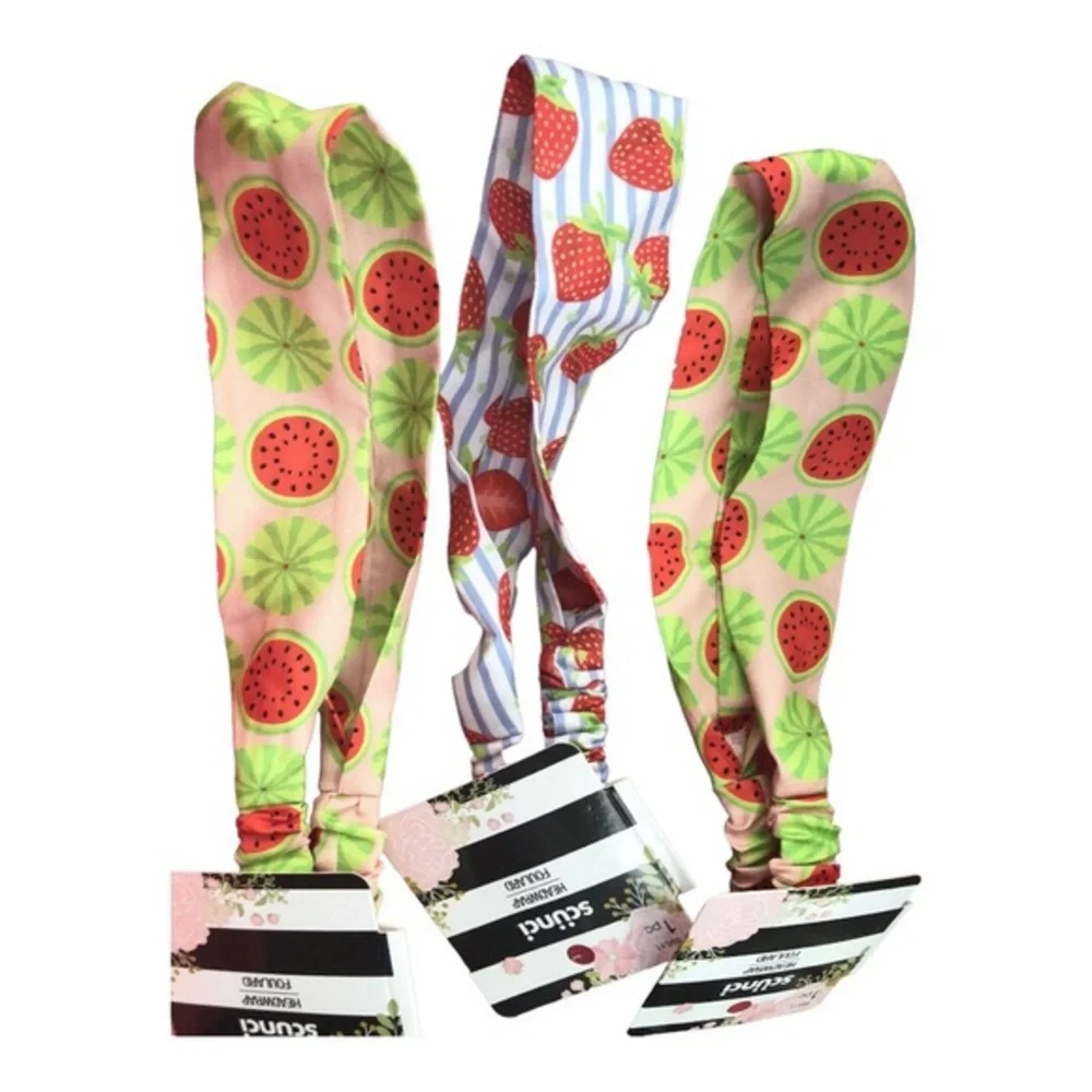 3pack watermelon & strawberry summer‎ fruits elastic headbands -$15